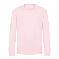 Just Hoods Környakas gyerek pulóver bolyhozott belsővel AWJH030J, Baby Pink-5/6