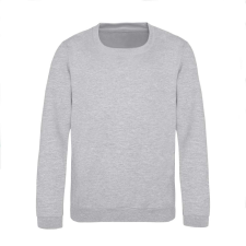 Just Hoods Környakas gyerek pulóver bolyhozott belsővel AWJH030J, Heather Grey-3/4 gyerek pulóver, kardigán