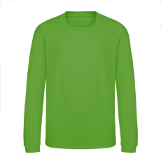 Just Hoods Környakas gyerek pulóver bolyhozott belsővel AWJH030J, Lime Green-5/6