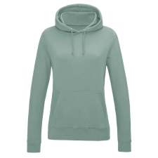 Just Hoods Női kapucnis pulóver bolyhozott belsővel AWJH001F, Dusty Green-XS női pulóver, kardigán