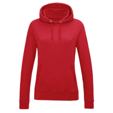 Just Hoods Női kapucnis pulóver bolyhozott belsővel AWJH001F, Fire Red-XS női pulóver, kardigán