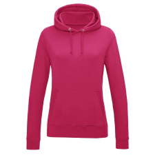Just Hoods Női kapucnis pulóver bolyhozott belsővel AWJH001F, Hot Pink-XS női pulóver, kardigán