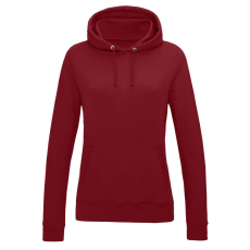 Just Hoods Női kapucnis pulóver bolyhozott belsővel AWJH001F, Red Hot Chilli-2XL