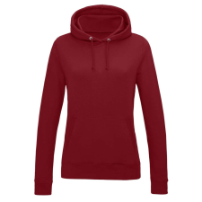 Just Hoods Női kapucnis pulóver bolyhozott belsővel AWJH001F, Red Hot Chilli-XS női pulóver, kardigán
