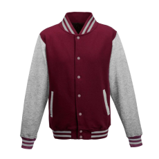 Just Hoods patentos vastag férfi pulóver AWJH043, Burgundy/Heather Grey-XL