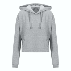 Just Hoods rövid derkú Női kapucnis pulóver AWJH016, Heather Grey-XS