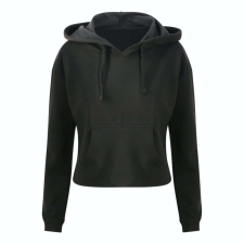 Just Hoods rövid derkú Női kapucnis pulóver AWJH016, Jet Black-M női pulóver, kardigán