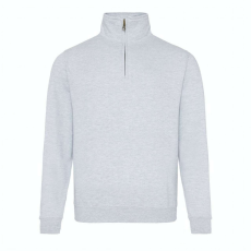 Just Hoods Uniszex 1/4 cipzáras galléros pulóver AWJH046, Heather Grey-2XL
