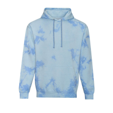 Just Hoods Uniszex batikolt kapucnis pulóver AWJH022, Blue Cloud-M