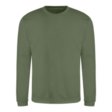 Just Hoods Uniszex hagyományos szabású kereknyakú pulóver AWJH030, Earthy Green-XS férfi pulóver, kardigán