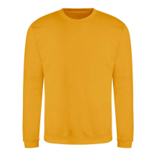 Just Hoods Uniszex hagyományos szabású kereknyakú pulóver AWJH030, Mustard-XL férfi pulóver, kardigán