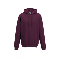 Just Hoods Uniszex kapucnis pulóver Just Hoods AWJH001 College Hoodie -M, Burgundy Smoke