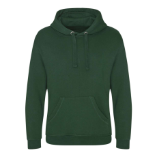 Just Hoods Uniszex kenguruzsebes kapucnis vastag pulóver AWJH101, Bottle Green-XL