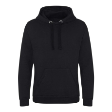 Just Hoods Uniszex kenguruzsebes kapucnis vastag pulóver AWJH101, Jet Black-3XL