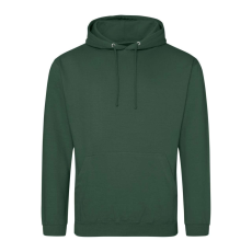 Just Hoods Uniszex laza szabású kapucnis pulóver AWJH001, Bottle Green-2XL