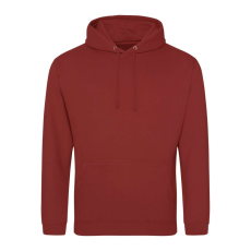 Just Hoods Uniszex laza szabású kapucnis pulóver AWJH001, Brick Red-L