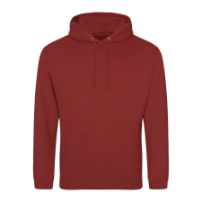 Just Hoods Uniszex laza szabású kapucnis pulóver AWJH001, Brick Red-S férfi pulóver, kardigán