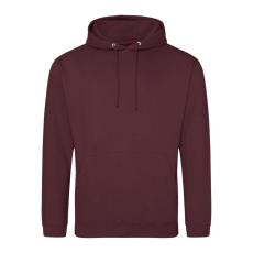 Just Hoods Uniszex laza szabású kapucnis pulóver AWJH001, Burgundy Smoke-3XL