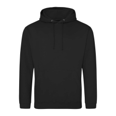 Just Hoods Uniszex laza szabású kapucnis pulóver AWJH001, Deep Black-M