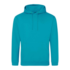 Just Hoods Uniszex laza szabású kapucnis pulóver AWJH001, Lagoon Blue-L férfi pulóver, kardigán