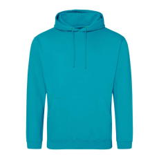 Just Hoods Uniszex laza szabású kapucnis pulóver AWJH001, Lagoon Blue-XL