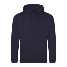Just Hoods Uniszex laza szabású kapucnis pulóver AWJH001, New French Navy-L