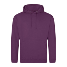 Just Hoods Uniszex laza szabású kapucnis pulóver AWJH001, Plum-M férfi pulóver, kardigán