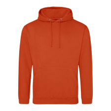 Just Hoods Uniszex laza szabású kapucnis pulóver AWJH001, Sunset Orange-L férfi pulóver, kardigán