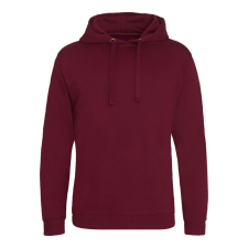 Just Hoods Uniszex laza szabású kapucnis pulóver, zseb nélkül AWJH011, Burgundy-L férfi pulóver, kardigán
