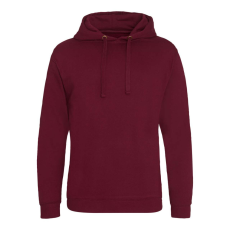 Just Hoods Uniszex laza szabású kapucnis pulóver, zseb nélkül AWJH011, Burgundy-S