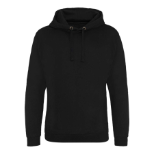 Just Hoods Uniszex laza szabású kapucnis pulóver, zseb nélkül AWJH011, Jet Black-S férfi pulóver, kardigán
