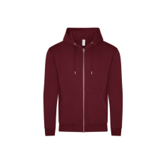 Just Hoods Uniszex organikus kapucnis cipzáras pulóver AWJH250, Burgundy-XS