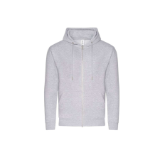 Just Hoods Uniszex organikus kapucnis cipzáras pulóver AWJH250, Heather Grey-2XL férfi pulóver, kardigán