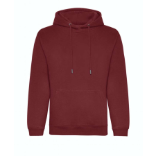 Just Hoods Uniszex organikus kapucnis pulóver AWJH201, Burgundy-L férfi pulóver, kardigán