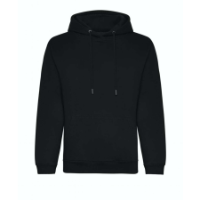 Just Hoods Uniszex organikus kapucnis pulóver AWJH201, Deep Black-M férfi pulóver, kardigán