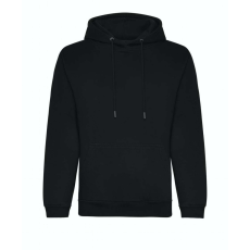 Just Hoods Uniszex organikus kapucnis pulóver AWJH201, Deep Black-S