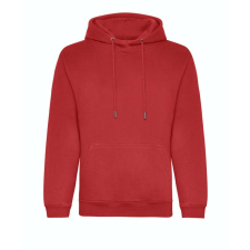 Just Hoods Uniszex organikus kapucnis pulóver AWJH201, Fire Red-2XL férfi pulóver, kardigán