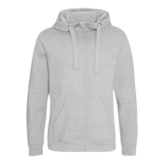 Just Hoods Uniszex vastag cipzáros kapucnis pulóver osztott kenguruzsebbel AWJH150, Heather Grey-3XL