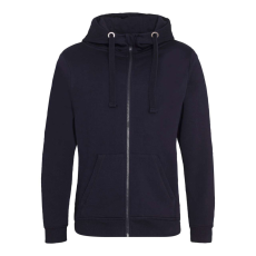 Just Hoods Uniszex vastag cipzáros kapucnis pulóver osztott kenguruzsebbel AWJH150, New French Navy-S