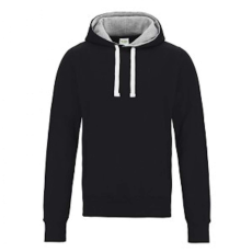 Just Hoods Uniszex vastag oldalzsebes bélelt kapucnis pulóver AWJH100, Jet Black-L