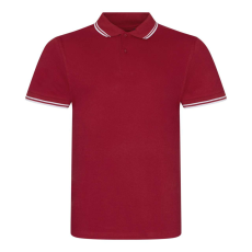 Just Polos JP003 rövid ujjú sztreccs galléros férfi póló Just Polos, Red/White-L