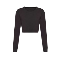 Just Ts JT016 rövid derekú hosszú ujjú Női póló Just Ts, Heather Black-XS