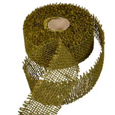  Juta szalag 5cm x10y olaj zöld dekorációs kellék