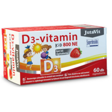 JutaVit D3-vitamin 800-NE KID eper ízű rágótabletta 60db vitamin és táplálékkiegészítő