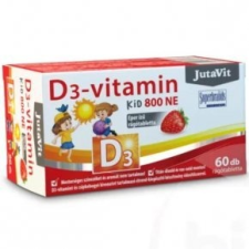 JutaVit D3-vitamin 800NE KID eper ízű rágótabletta - 60db vitamin és táplálékkiegészítő