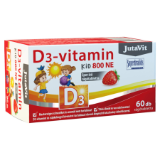 JutaVit D3-vitamin KID 800 NE rágótabletta 60db - Eper vitamin és táplálékkiegészítő