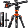 K&F Concept KF-09-087V5 K234A7+BH-28L állvány + monopod, elforgatható középoszloppal (fekete-narancs)