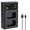 K&amp;F Concept Sony NP-FW50 Dupla Utazó Gyors-Töltő -USB-C (Type C) Sony FW50 Charger