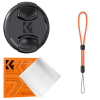 K&F Concept objektívvédő sapka zsinórral + törlőkendő, 58mm