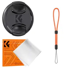  K&F Concept objektívvédő sapka zsinórral + törlőkendő, 58mm lencsevédő sapka